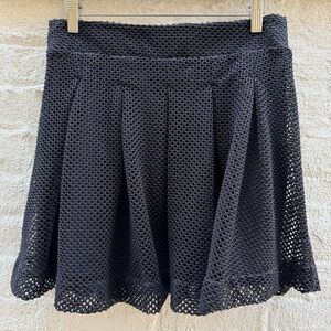 Banana Republic Mesh Skater Mini Skirt Black Sz 4